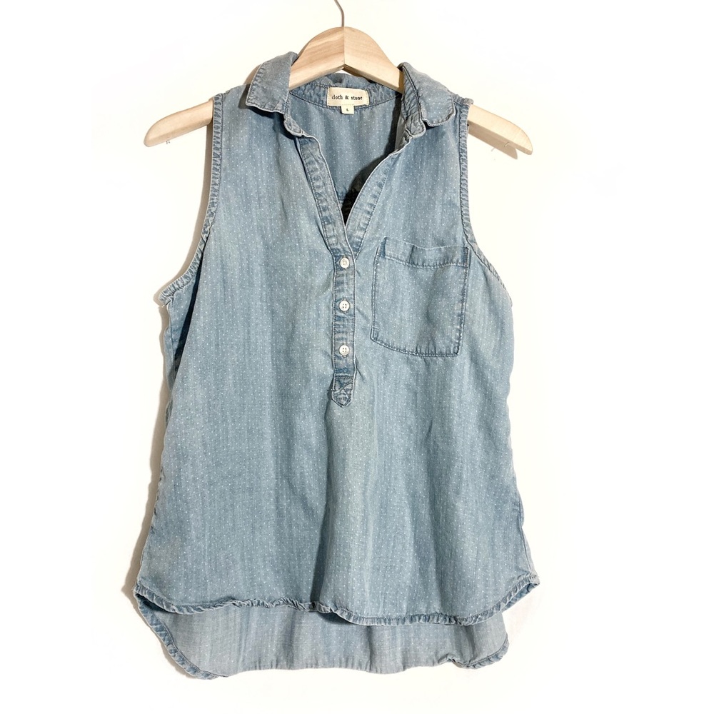 Cloth & Stone sleeveless chambray top